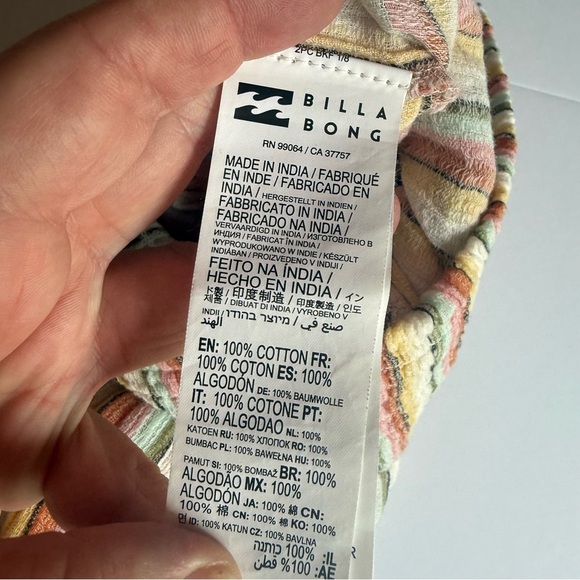 BILLABONG New Waves 2 Cotton Pants Size Large Stripped Tan - Picture 5 of 9